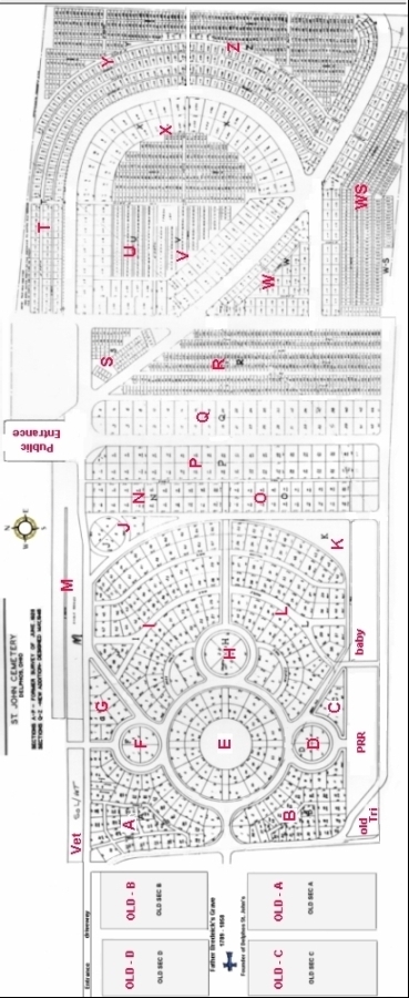 Delphos St. John's Cemetery - printable map